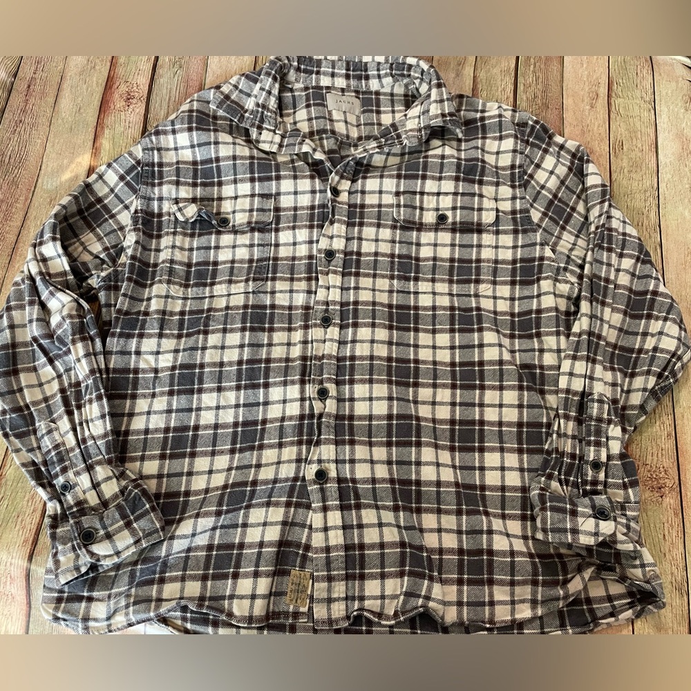 JACHS Men’s Flannel Button Up XXL Plaid Shirt